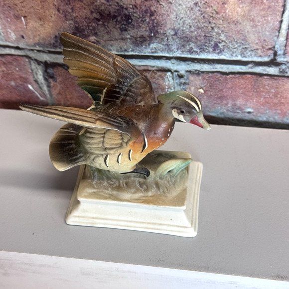 Vintage Porcelain Wood Duck Bird Figurine Napcoware Japan 7164 Hand-painted - Picture 2 of 7